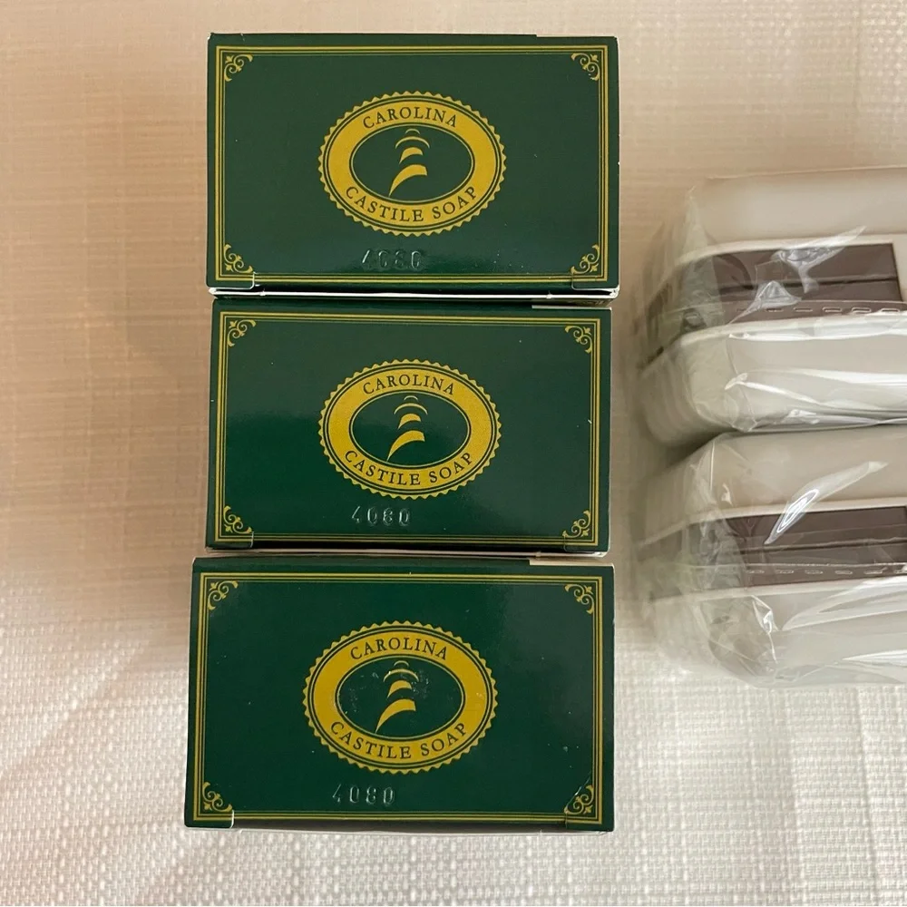 Castile Soap Unscented 3 Bar Set With 2 Soap Holders